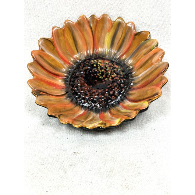 Vintage Sunflower Bowl For Sale - Image 9 of 9