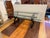 Contemporary Sculptural Trestle Wood + Glass Dining Table For Sale - Image 10 of 12