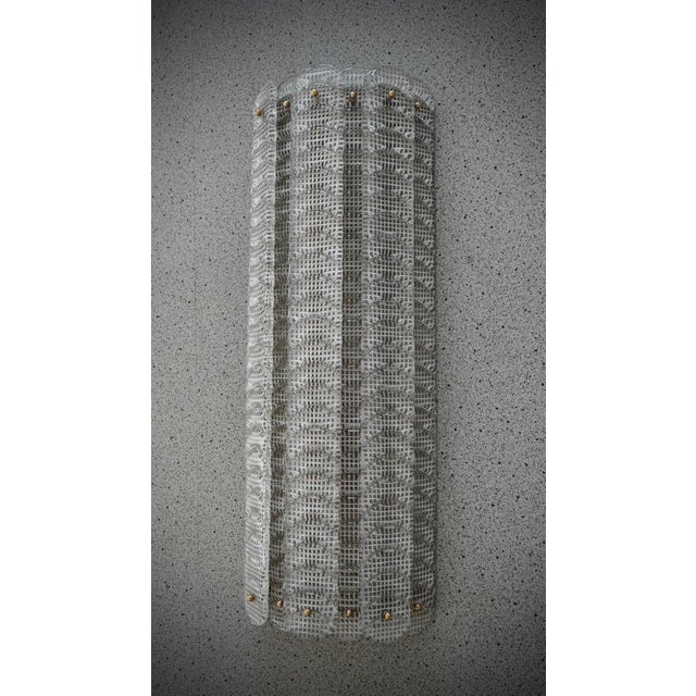 Murano Semi Circle Transparent White Art Glass Wall Light and Sconces, 2000 For Sale - Image 10 of 10