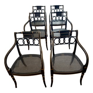 Set of 8 Baker "Governor Alston" Historic Charleston Collection Armchairs For Sale