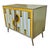 Sideboard with two doors, entirely handmade, with wooden structure and covered in yellow, gold and gray Murano glass;...