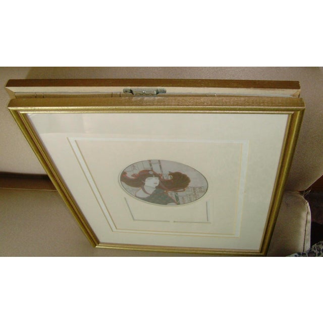 Beige Art Deco Framed Wall Hanging Decor - Set of 2 For Sale - Image 8 of 13