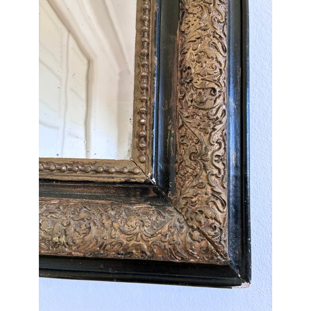 Wood Large Antique French Louis Philippe Giltwood Mirror, Late 19th Century For Sale - Image 7 of 12