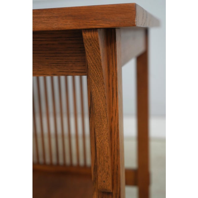 Stickley Mission Oak Glass Top Lamp End Table For Sale - Image 11 of 13