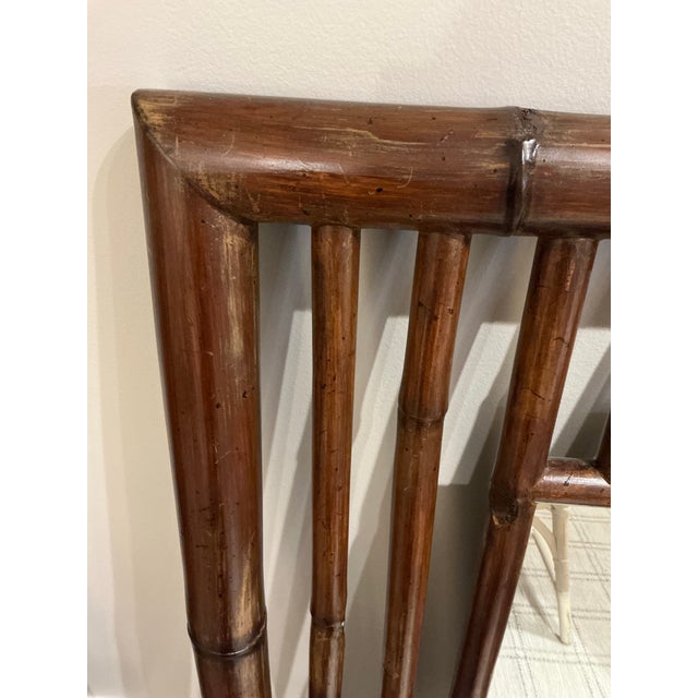 McGuire Early 20th Century McGuire by Baker Weathered Reeded Bamboo Mirror For Sale - Image 4 of 4