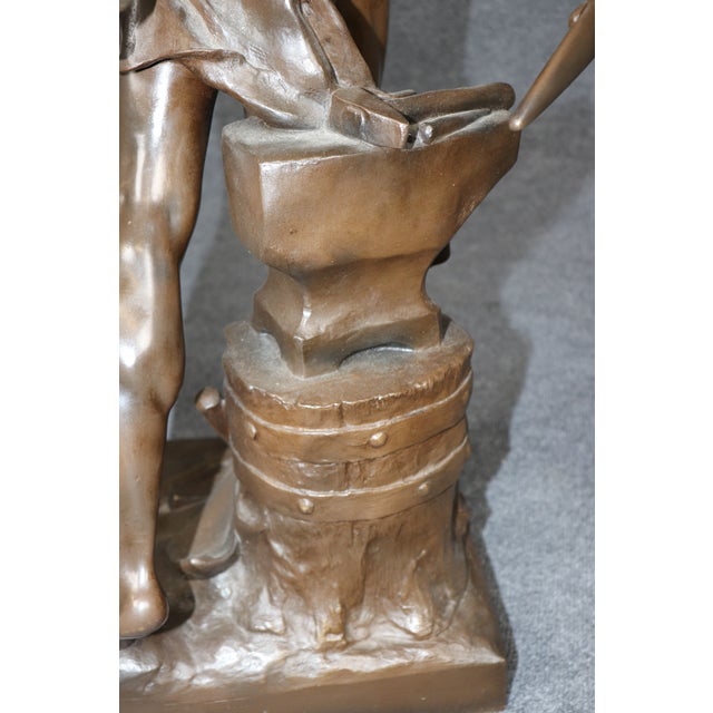 Antique French Bronze Titled Le Devoir Civique, After Eugene Marioton. For Sale - Image 16 of 16