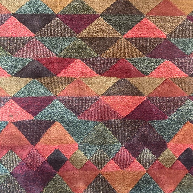 Italian Geometric Woolen Rug by Missoni for T&J Vestor, 1980s For Sale - Image 6 of 13