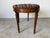 Vintage French Provincial Louis XVI-Style Kidney-Shaped Upholstered Vanity Stool Bench For Sale - Image 4 of 13