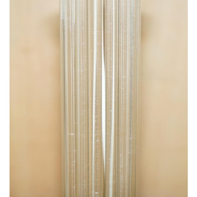 Tall Glass and Brass Column Table Lamp For Sale - Image 5 of 14