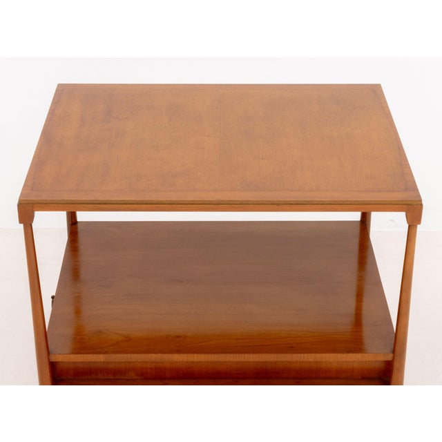Brown Teak Two-Tier End Table For Sale - Image 8 of 9