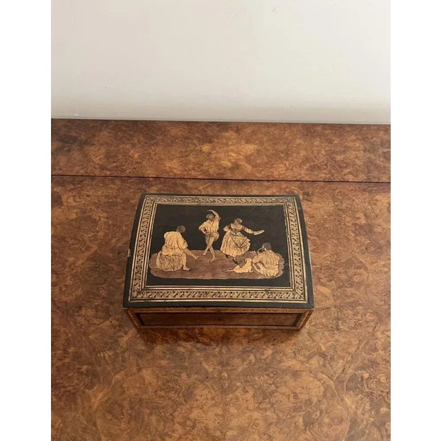Brown Victorian Walnut Marquetry Inlaid Box, 1850s For Sale - Image 8 of 10