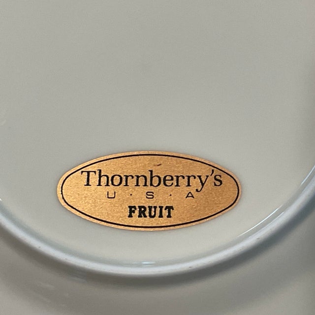 1970s Thornberry’s u.s.a. Fruit Plates Porcelain Set of 4 - 7 3/4” For Sale - Image 12 of 13