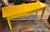 Wood Vintage Large School or Lab Table , or Desk, With Painted Bright Yellow With Blue and Orange Drawers For Sale - Image 7 of 12