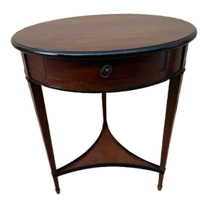 Late 20th Century Heritage Furniture French Style Mahogany 2 Tier Round Lamp- Side Table