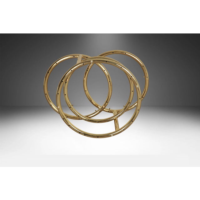 Mid Century Modern Brass Glass Swivel Coffee Table in the Style of Milo Baughman For Sale In Baltimore - Image 6 of 11