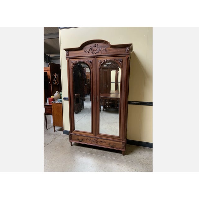 Antique Wardrobe in Walnut, 1910 For Sale - Image 6 of 10
