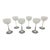 Vintage Hand Blown White Swirl Wine Glasses, Singed by Artist - Set of 6 For Sale