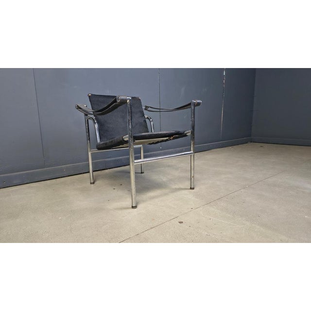 LC-1 Chair in Black Ponyskin by Le Corbusier for Cassina, 1970s For Sale - Image 9 of 14