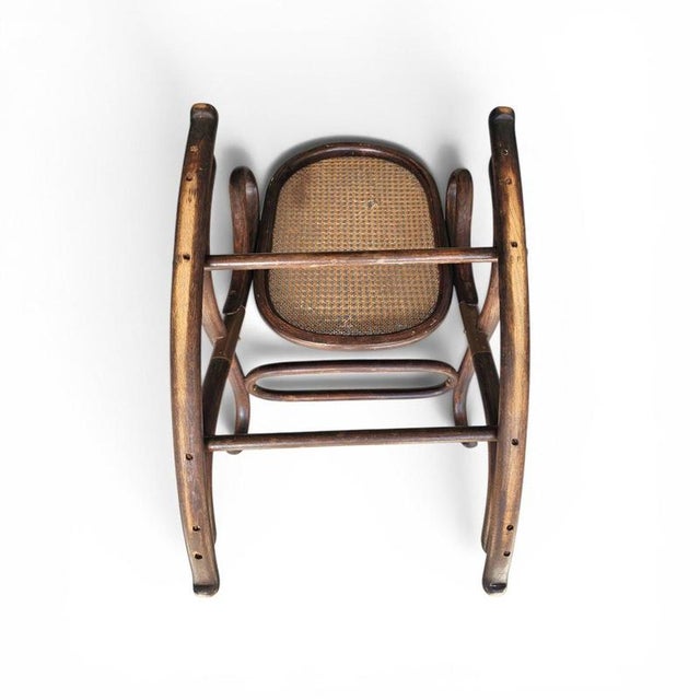 Bentwood and Cane Model 7001 Ottoman by Michael Thonet, 1930s For Sale - Image 6 of 14