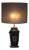 French Black Glazed Ceramic Table Lamp, 1970s For Sale