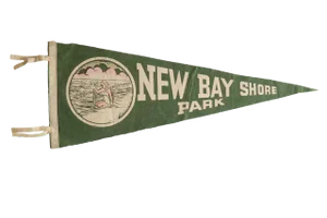Vintage New Bay Shore Park Felt Flag Pennant