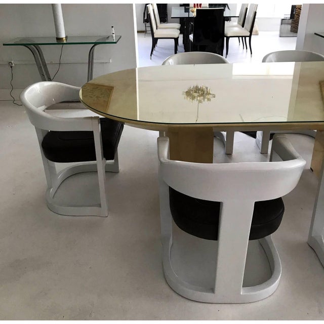 Design Set of Four Onassis White Lacquer Chairs by Karl Springer For Sale - Image 4 of 9