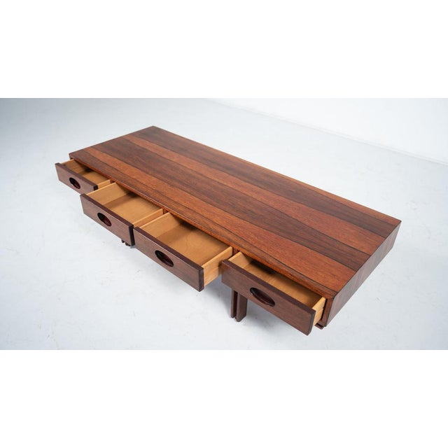 Gold Mid-Century Italian Wooden Coffee Table by Gianfranco Frattini for Bernini, 1960s For Sale - Image 8 of 10