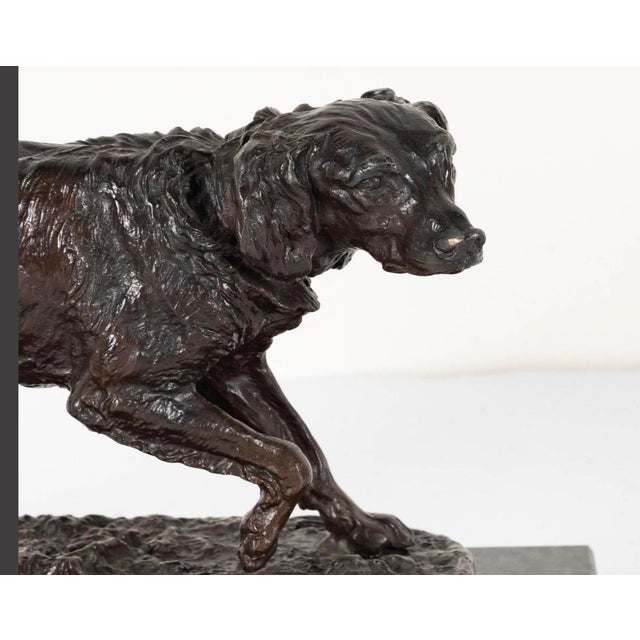 Antique French Bronze Dog Sculpture by P. J. Mene - Setter.
