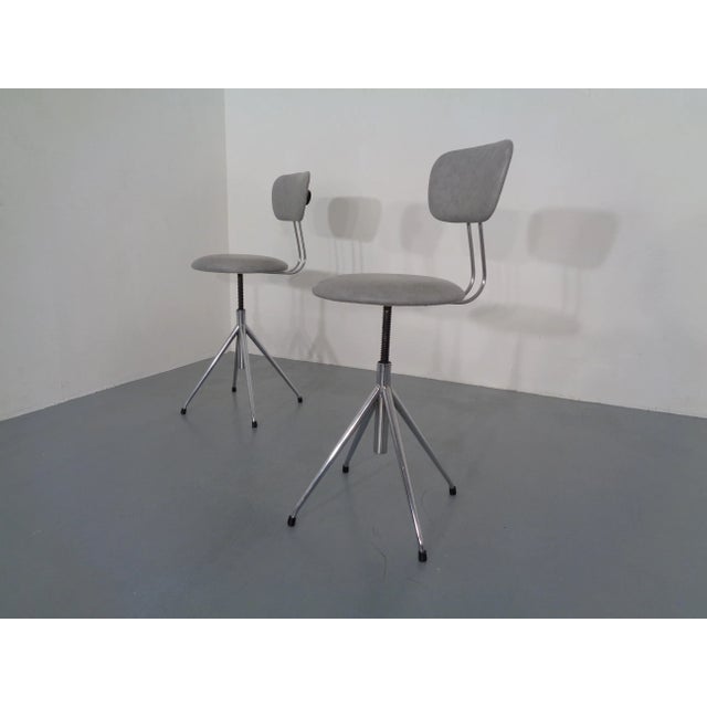 Metal Set of Adjustable Swivel Chairs, 1960s For Sale - Image 7 of 18