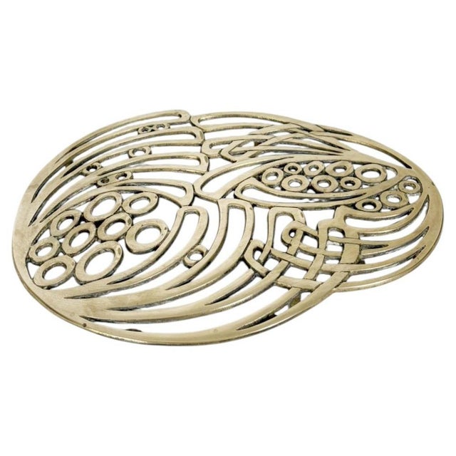Brass Trivet with Art Nouveau Decoration, France, 1920s For Sale - Image 11 of 11