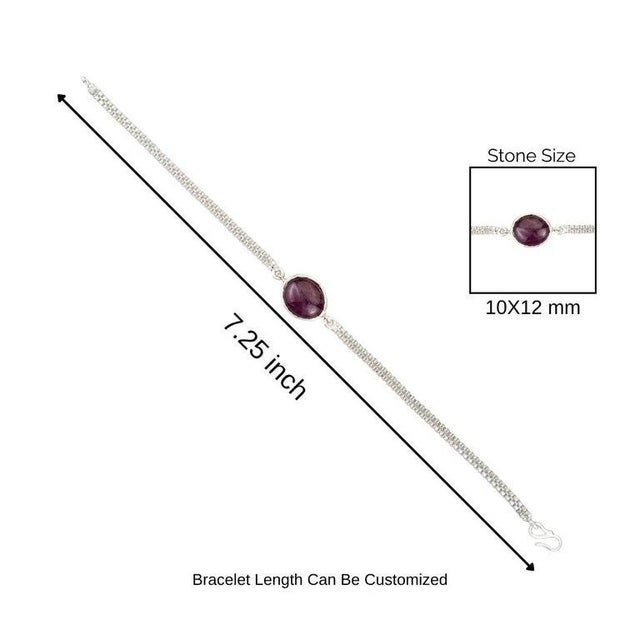10.61 Ct Natural Ruby Chain Unisex Bracelet in 925 Silver For Sale - Image 11 of 14