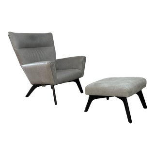 1990s Contemporary Arm Chair & Ottoman For Sale