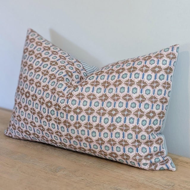 Not Yet Made - Made To Order Elizabeth Eakins Lanterns 15x24" Lumbar in Teal For Sale - Image 5 of 7