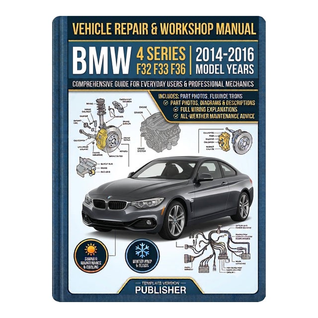 BMW 4 Series F32 F33 F36 2014-2016, Car Repair Manual, Workshop Guide Book For Sale