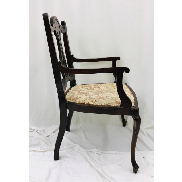 Antique Inlaid Edwardian Arm Chair For Sale - Image 10 of 13