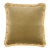 Moss Green Velvet Double-Sided Cushion With Gold Fringe With Feather Filler - 48x48cm (19"x19") For Sale