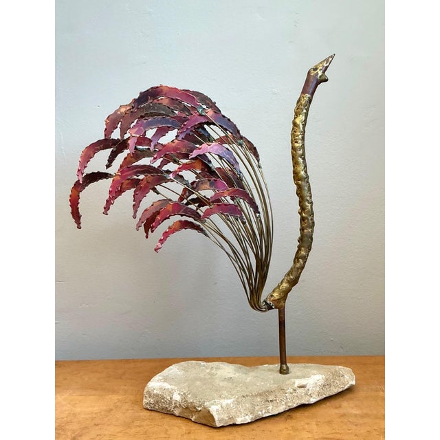 This striking Mid-Century Modern abstract rooster sculpture captures the era’s fascination with organic abstraction and...