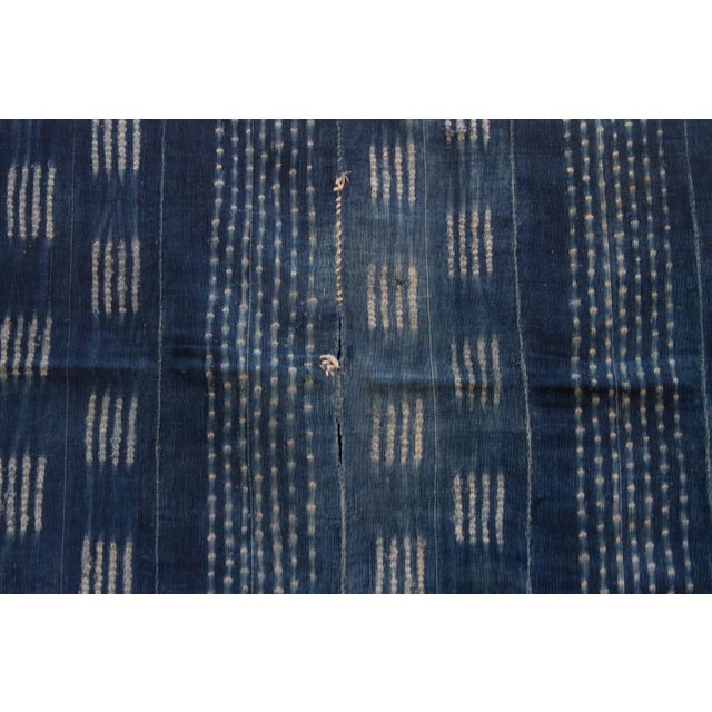 African Stellar Cross Indigo Mud Cloth Throw For Sale - Image 3 of 6