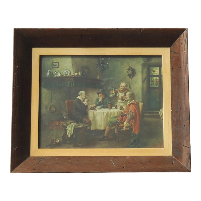 Old Dutch Interior Scene Print Tavern Scene For Sale
