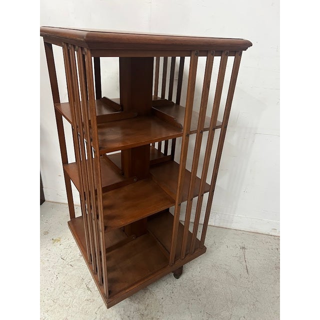 Walnut Rotating Bookcase, 20th Century For Sale - Image 13 of 15