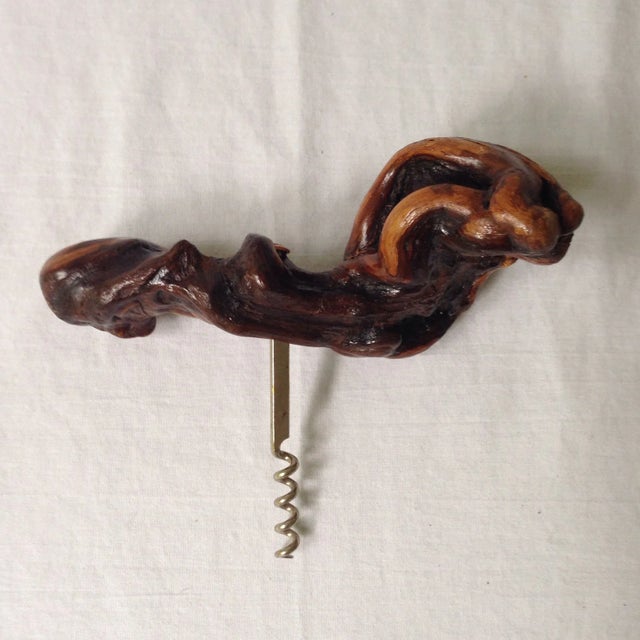French Country French Grape Wood Corkscrew For Sale - Image 3 of 6
