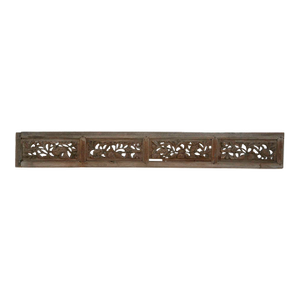 Weathered Patina Asian Carved Wooden Panel