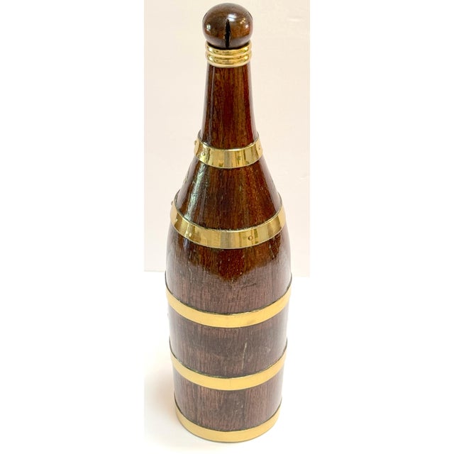 French Counes Derby Marquot Vichy Brass-Bound Walnut Bottle Form Box For Sale - Image 11 of 11
