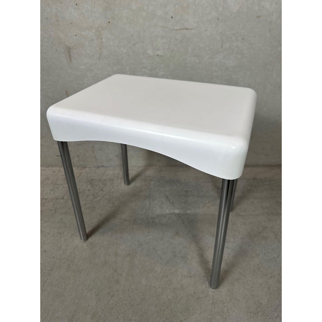 Silver Vintage Italian Stool, 1970s For Sale - Image 8 of 8