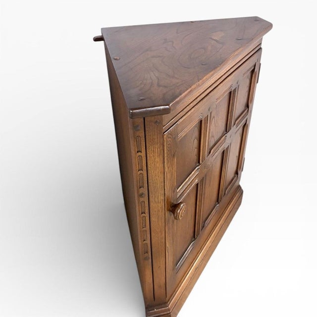 Mid-Century Wood Corner Cabinet with Panelled Door from Ercol For Sale - Image 5 of 7