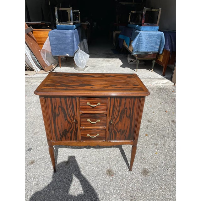 1940s French Art Deco Exotic Macassar Ebony Dry Bars or Buffet For Sale - Image 10 of 13