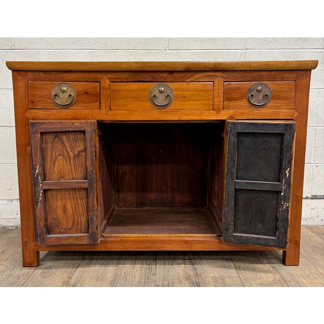 Vintage Qing Style Chinese Elm Sideboard Buffet Credenza For Sale - Image 13 of 18
