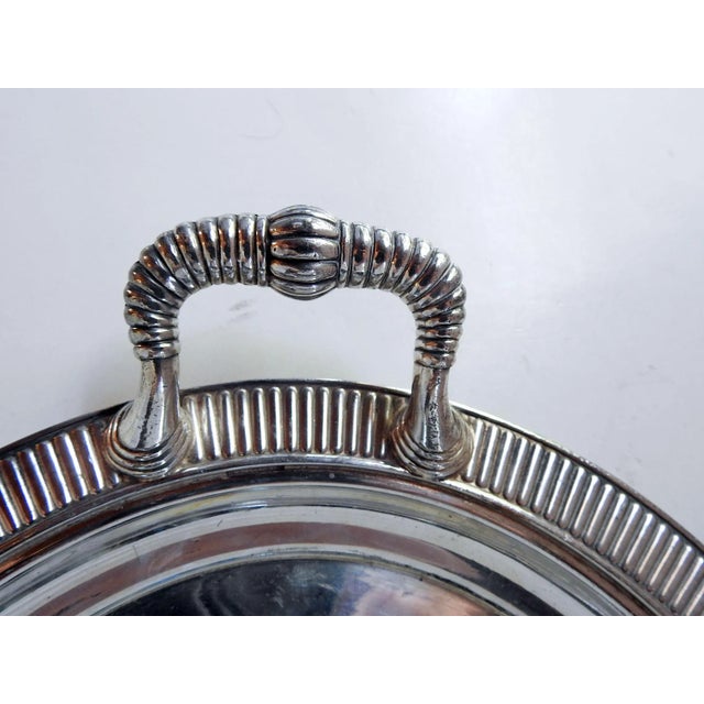 Antique Aesthetic Movement Silverplate Tray With Grapes and Birds For Sale - Image 4 of 5