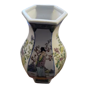 Antique 1890 Qianlong Baluster Ladies in Willow Vase