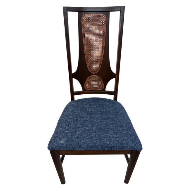 1960s Mid-Century Modern Broyhill Brasilia II Walnut & Cane Dining Chairs - Set of 6 For Sale - Image 5 of 7